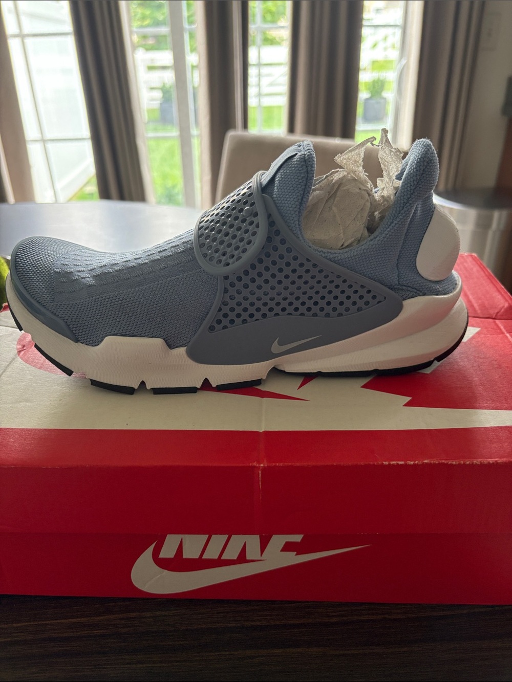 Women - Nike Light Blue Slip-On Sock Sneakers